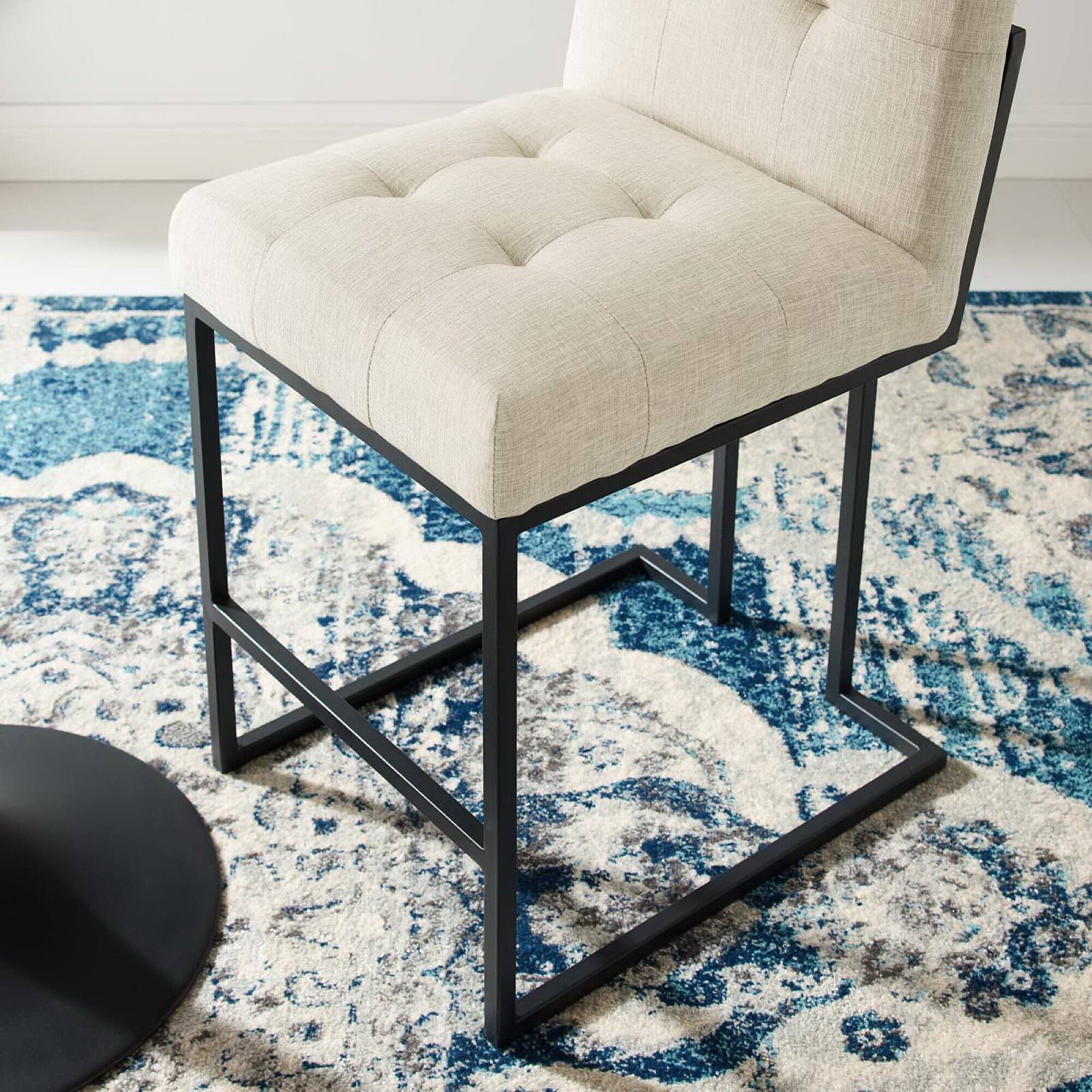 Alt View 4. Modway - Privy Black Stainless Steel Upholstered Fabric Counter Stool by Modway - Brown.