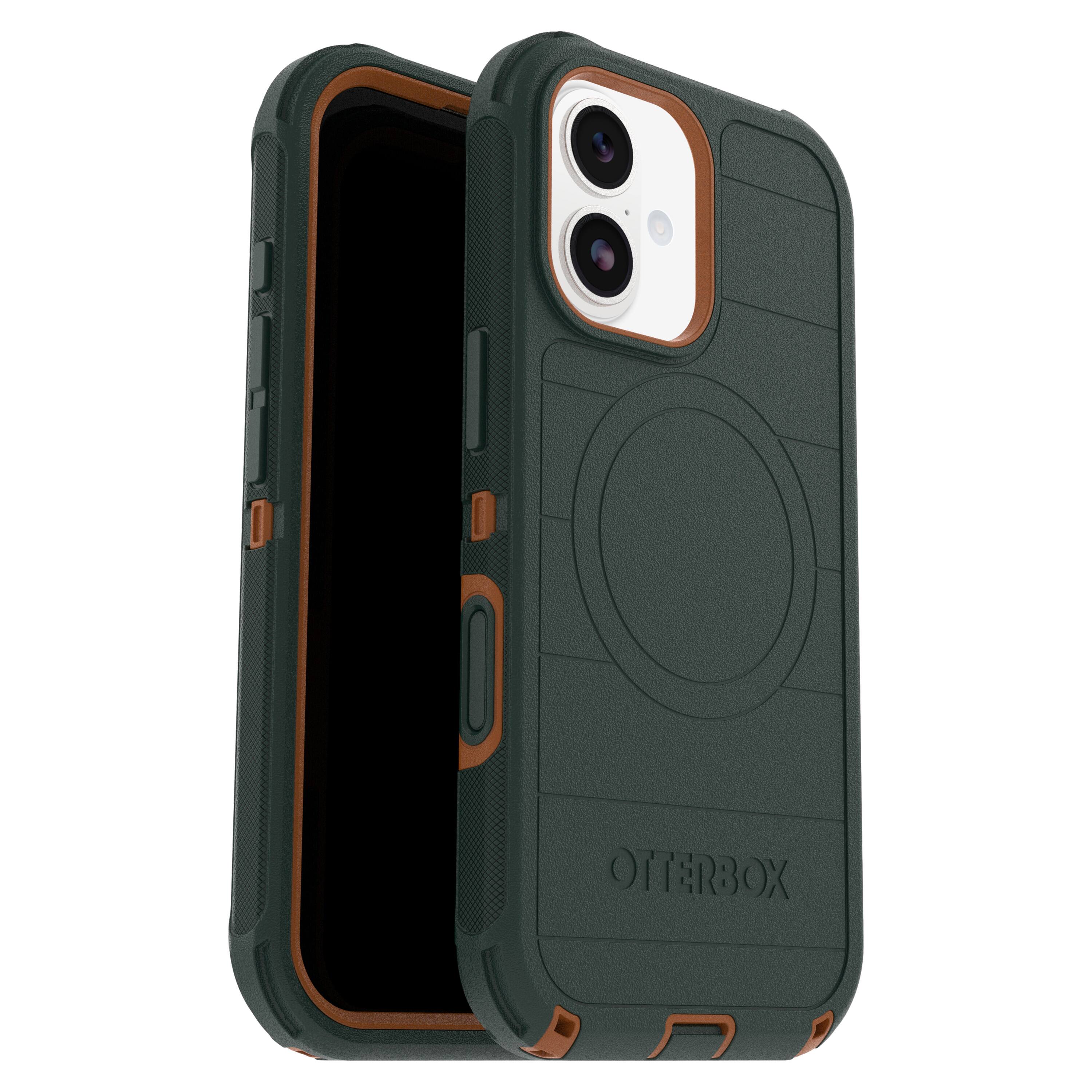 Front. OtterBox - Defender Series Pro Hard Shell for Apple iPhone 17 - Green.