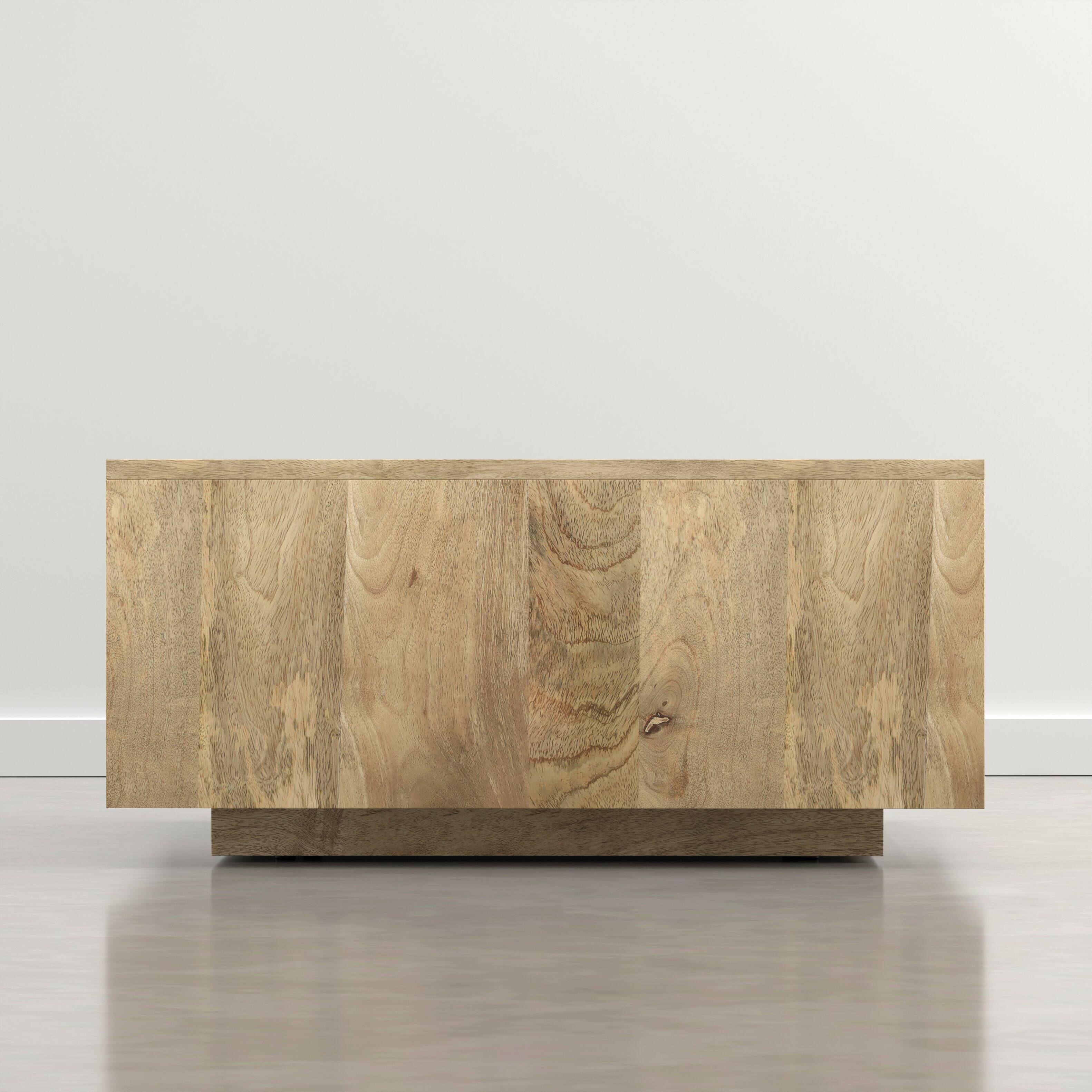 Back. Simpli Home - Lockhart 30 inch Wide Solid Mango Wood Square Coffee Table, Natural Blonde - Natural Blonde.