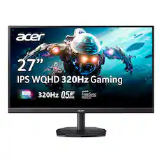 acer 27" IPS WQHD 320Hz Gaming Upto 0.5ms FreeSync Premium