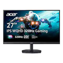 Acer - Nitro 27” LCD WQHD 320Hz 0.5ms FreeSync Premium IPS Gaming Monitor with HDR (Display Port, HDMI) - Black