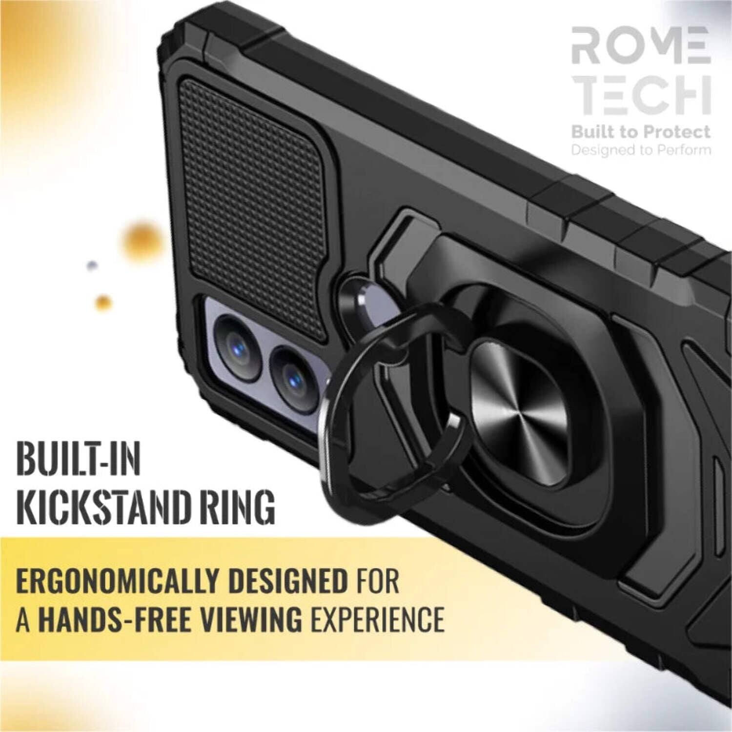 ROME TECH  
Built to Protect  
Designed to Perform  

BUILT-IN KICKSTAND RING  

ERGONOMICALLY DESIGNED FOR A HANDS-FREE VIEWING EXPERIENCE