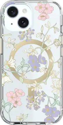 Front. Body Glove - Karma by Body Glove Pastel Floral with MagSafe Case - iPhone 15/14/13 - Pastel Floral.