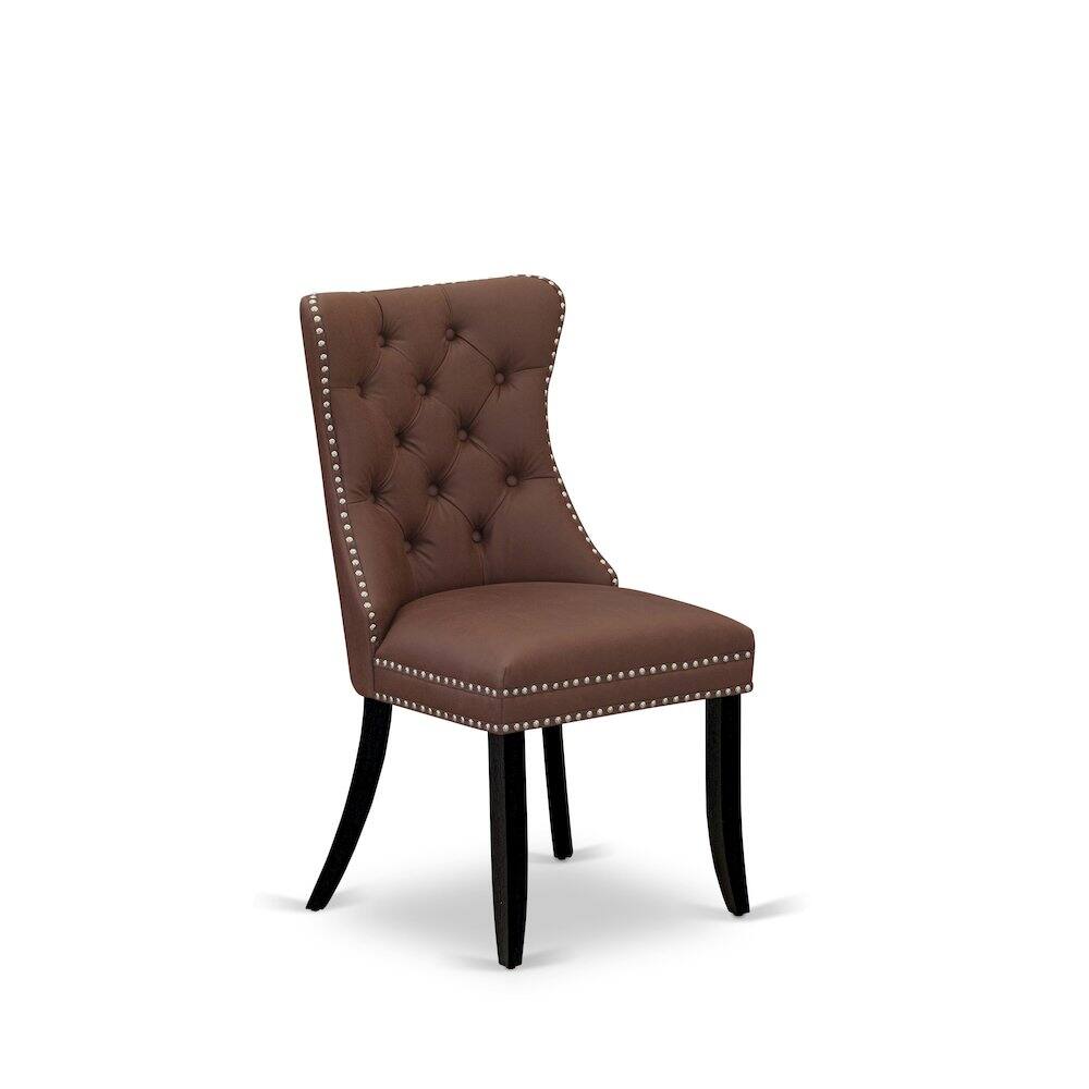 Back. East West Furniture - Parson Dining Room Chairs - Black.
