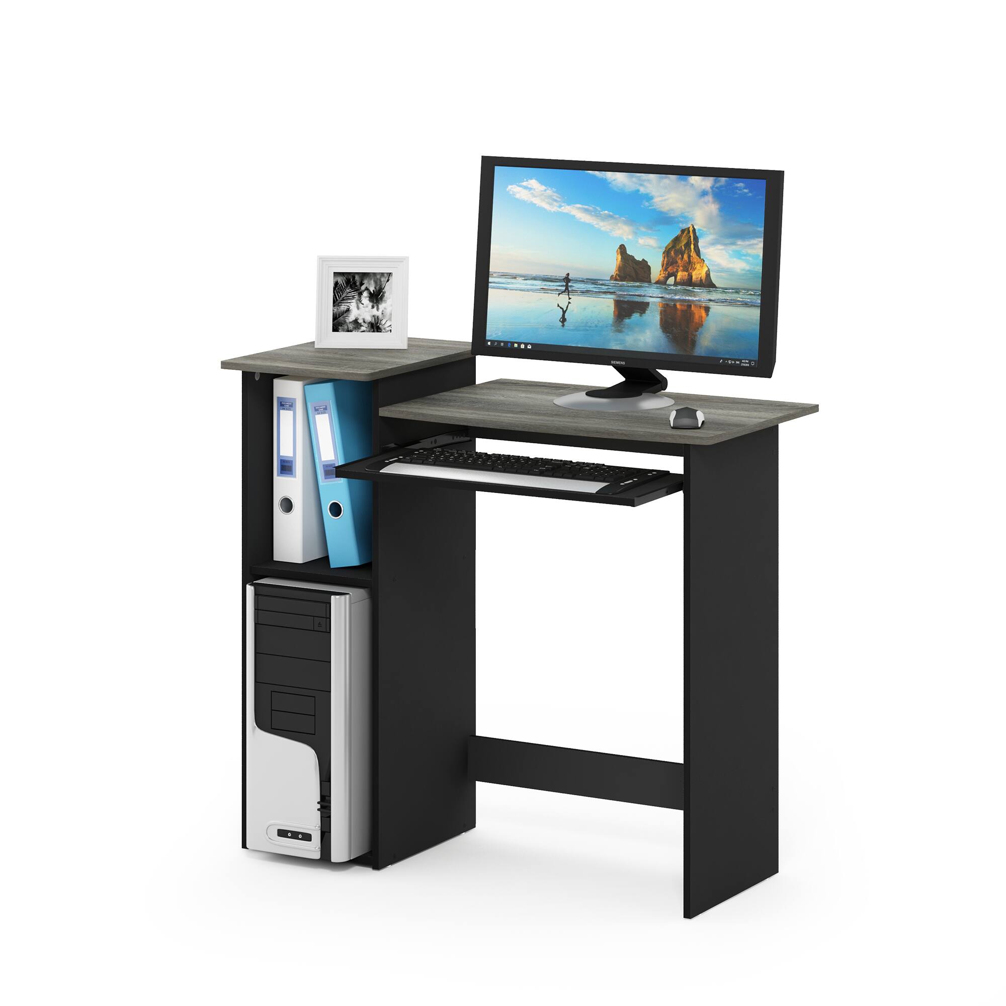 Alt View 6. Furinno - Turn-S-Tube 4-Tier Multipurpose Shelf Display Rack with Square Tube, Walnut/Brown - Walnut/Brown.