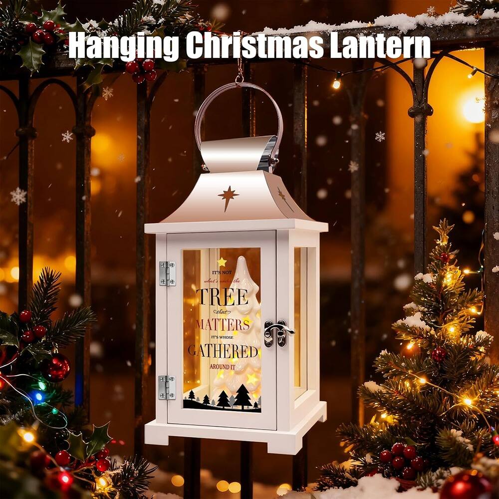 Schertz - Light-Up Ceramic Christmas Tree – Modern Farmhouse Table Centerpiece & Lantern Décor - christmas tree lantern