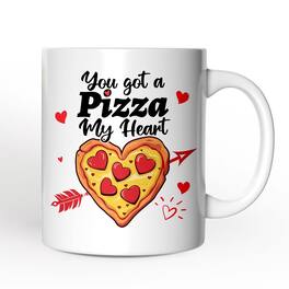 OrnamentallyYou - You Got A Pizza My Heart Mug, Pizza Lover Romantic Gift - White