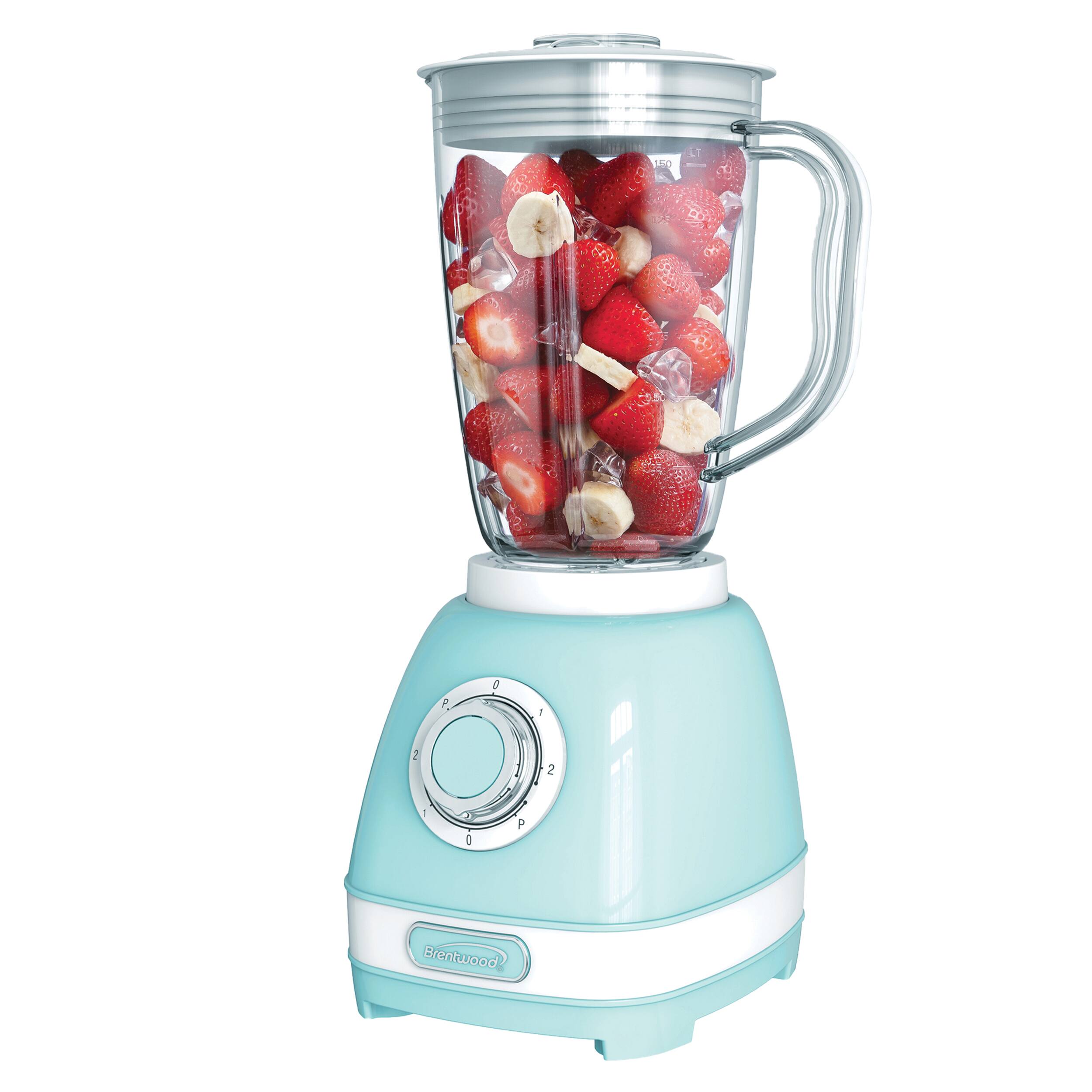 Front. Brentwood - Brentwood JB-330BL 2 Speed Retro Blender in Blue with 50 Ounce Plastic Jar - Blue.