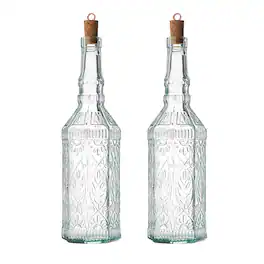 Bormioli Rocco - Country Home Fiesole Glass Bottles Set of 2, 24 oz with Stopper - Clear