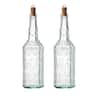 Bormioli Rocco - Country Home Fiesole Glass Bottles Set of 2, 24 oz with Stopper - Clear