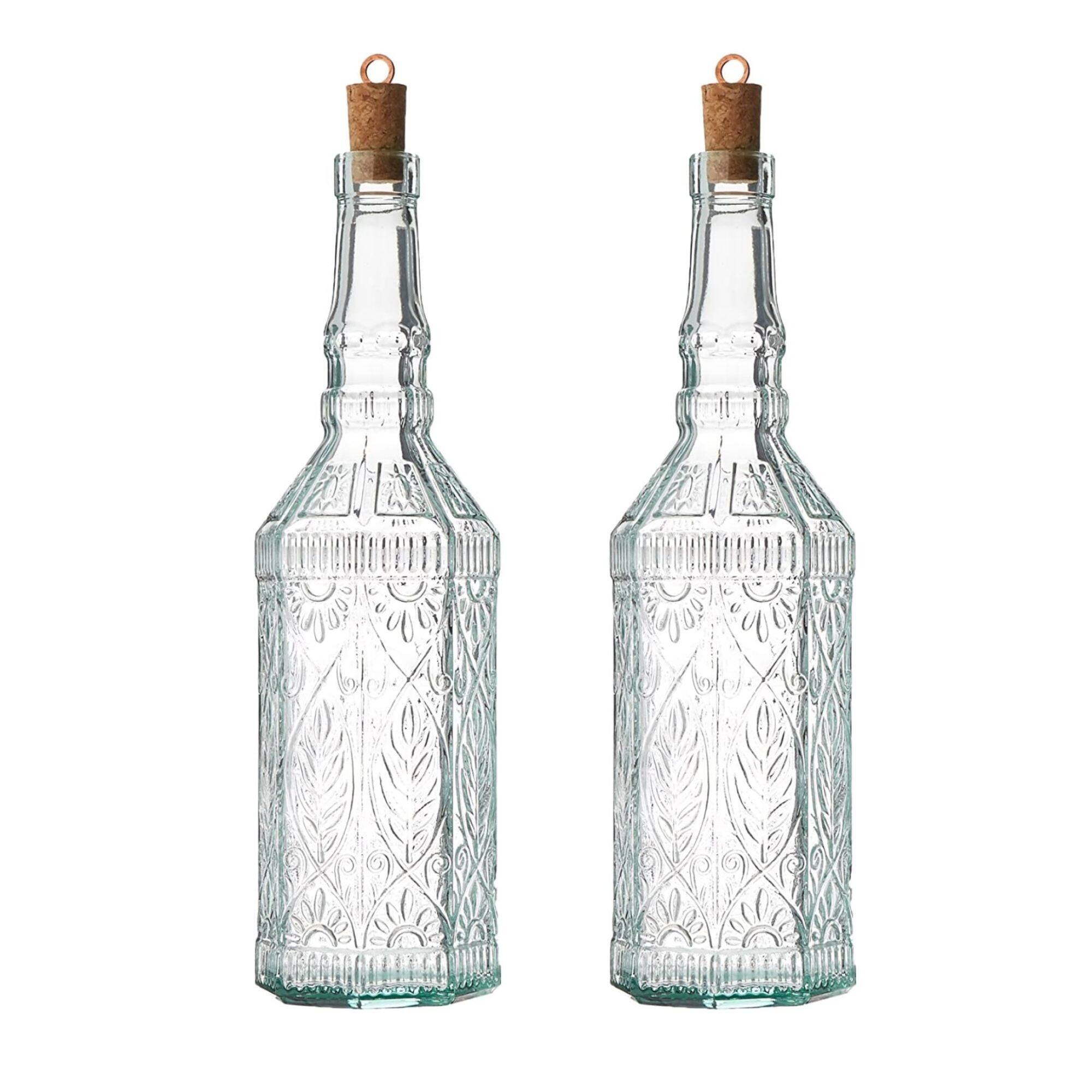 Front. Bormioli Rocco - Bormioli Rocco Country Home Fiesole Glass Bottles Set of 2, 24 oz with Stopper - Clear.