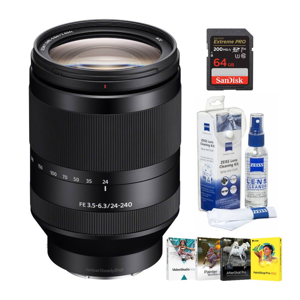 Sony - FE 24-240mm f/3.5-6.3 OSS Full-Frame E-mount Telephoto Zoom Lens Bundle