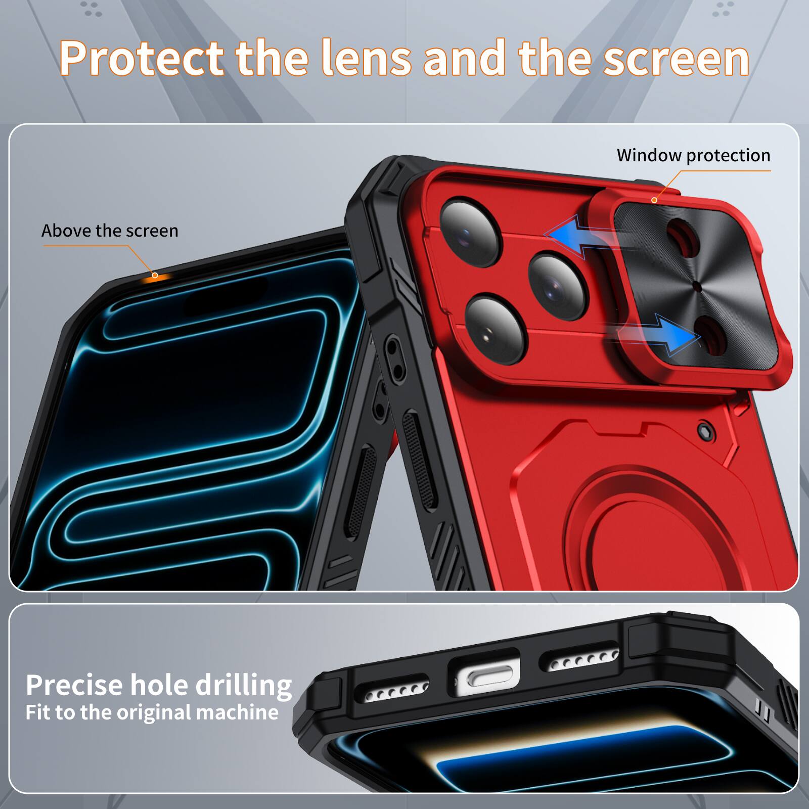 Dteck Shockproof Magnetic Hybrid Protective Case for Apple iPhone 17 ...