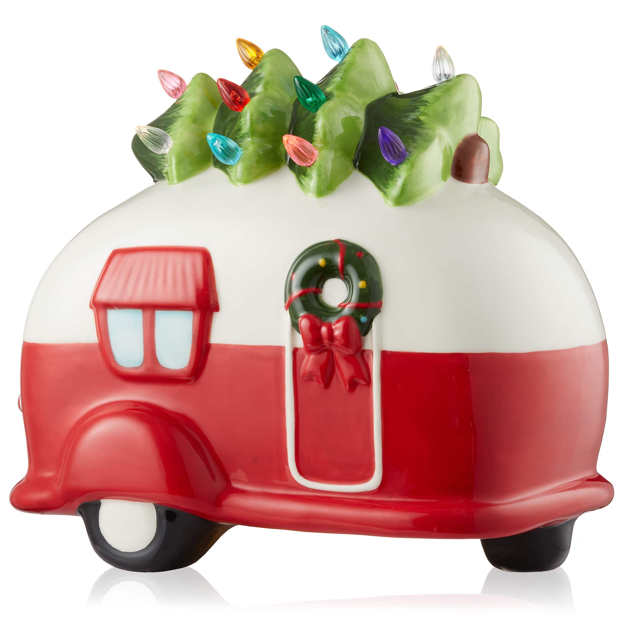 Casafield - Pre-Lit Hand-Painted Ceramic Christmas Vintage Tabletop Décor - Multi