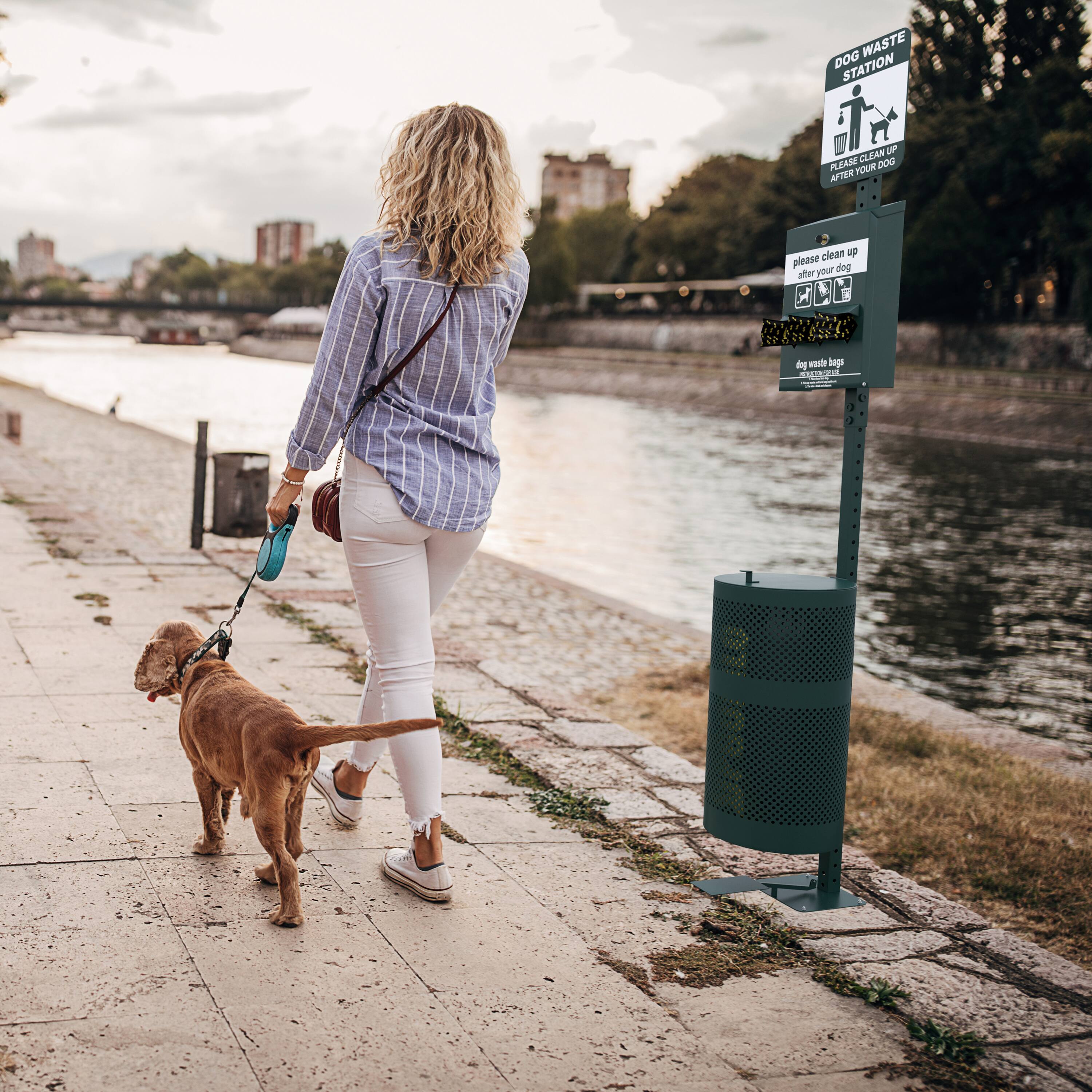 DOG WASTE STATION  
PLEASE CLEAN UP AFTER YOUR DOG  

please clean up after your dog  
dog waste bags