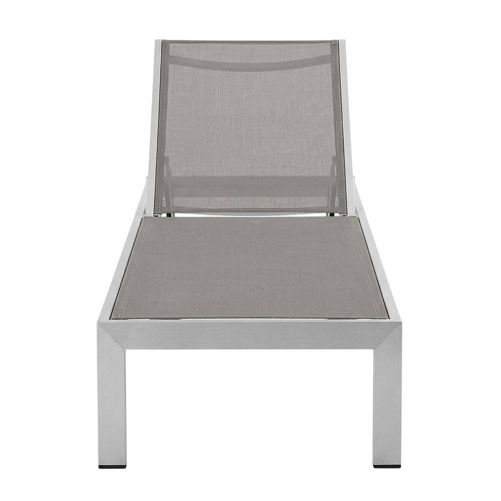 Back. Outdoor Escape - Outdoor Patio Aluminum Set With 3 Pieces And Cushioned Seats - Gray.
