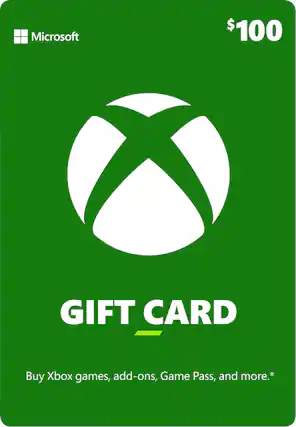 Front. Microsoft - Xbox $100 Gift Card - Green.