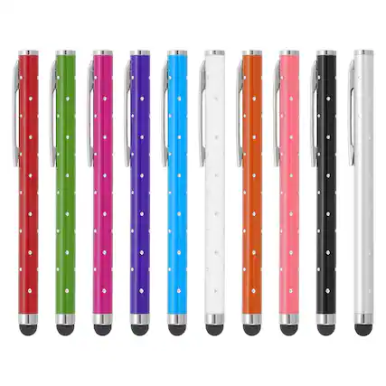Front. Unique Bargains - Stylus Pens 10pcs High Precision Universal Bling Stylus Crystal Metal Capacitive Pen for Touch Screen Devices - Multicolored.