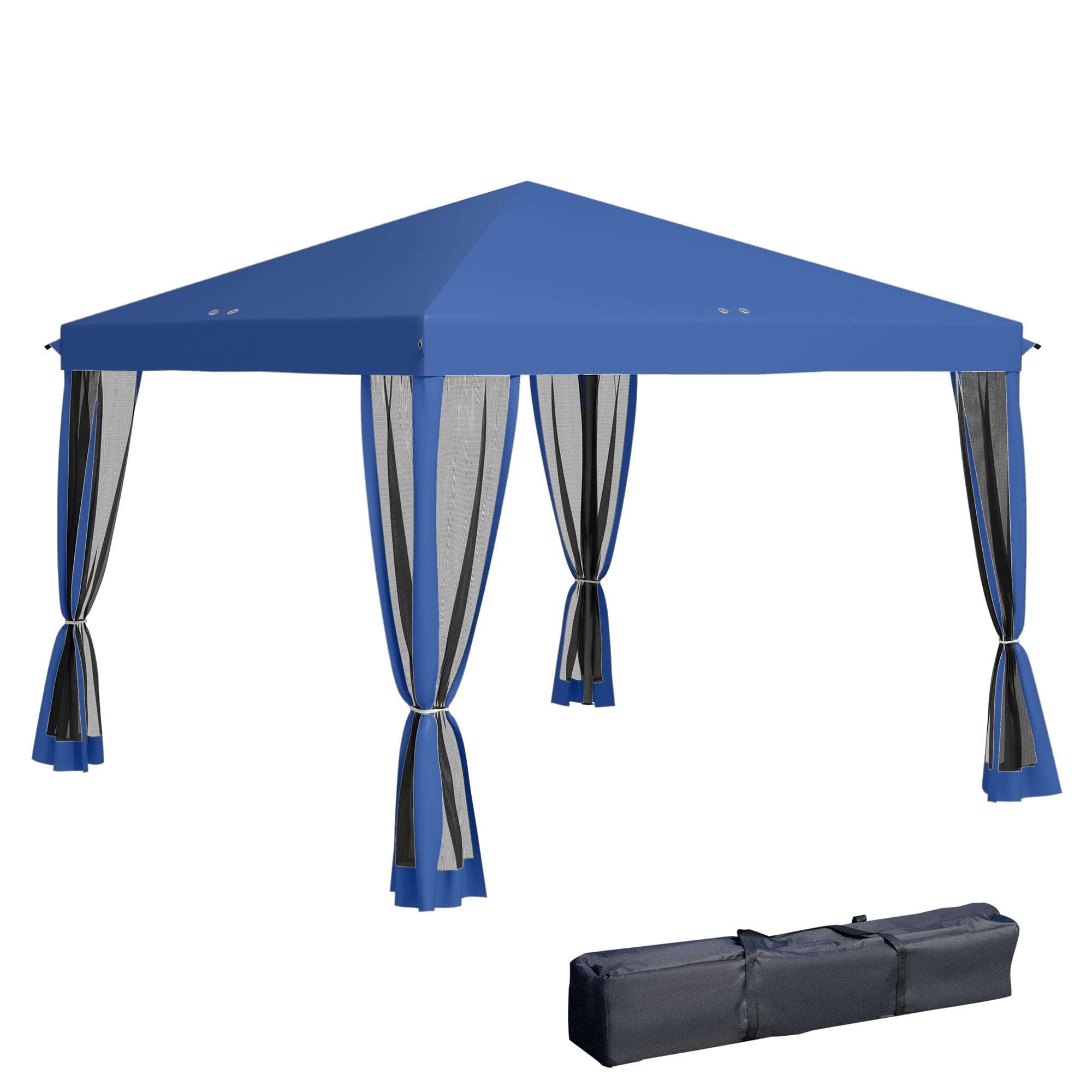 Outsunny - 10' x 10' Pop Up Canopy Tent with Netting, Instant Gazebo, Screen House Room with Carry Bag, Height Adjustable - Blue price history on PriceWatchPro
