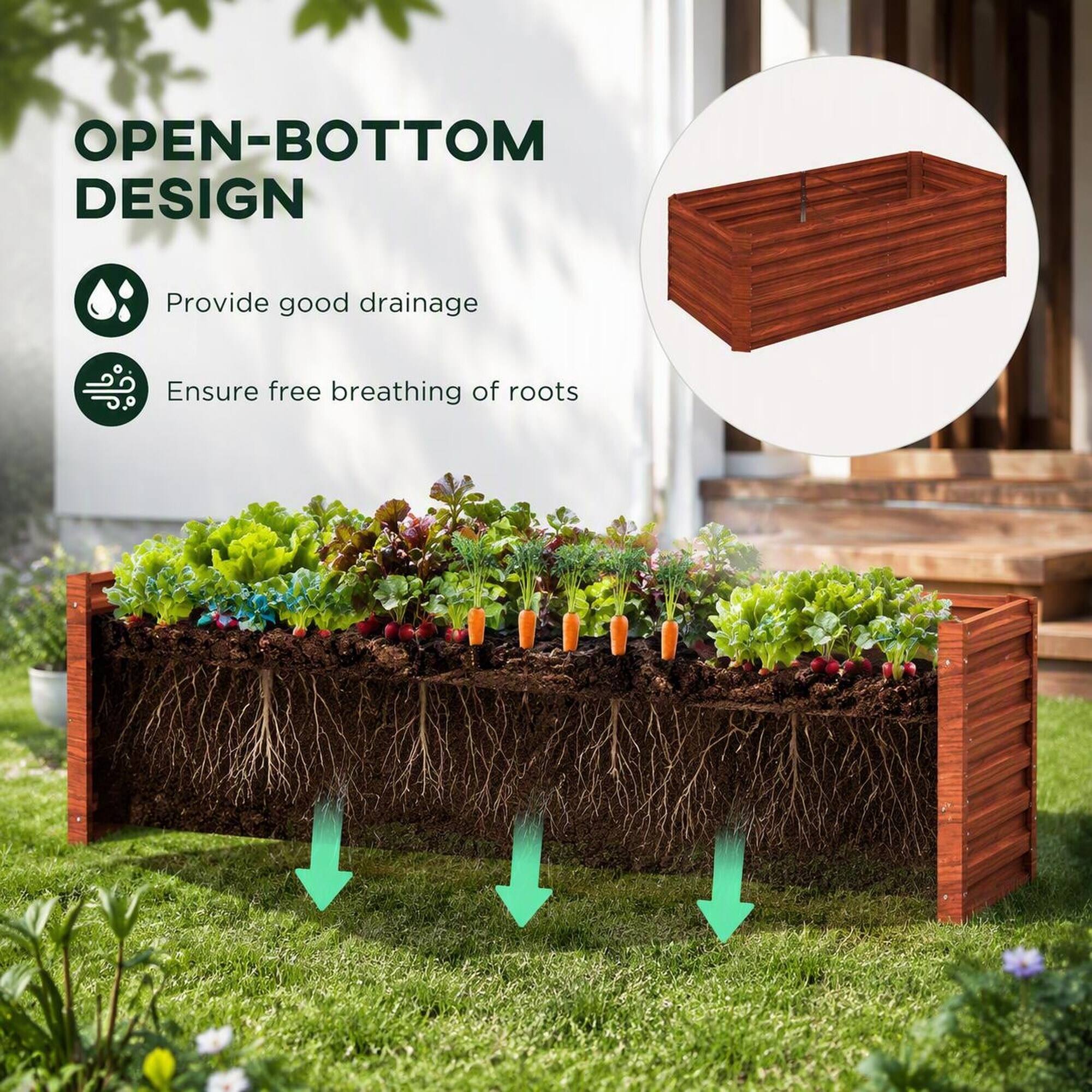 OPEN-BOTTOM DESIGN

- Provide good drainage
- Ensure free breathing of roots