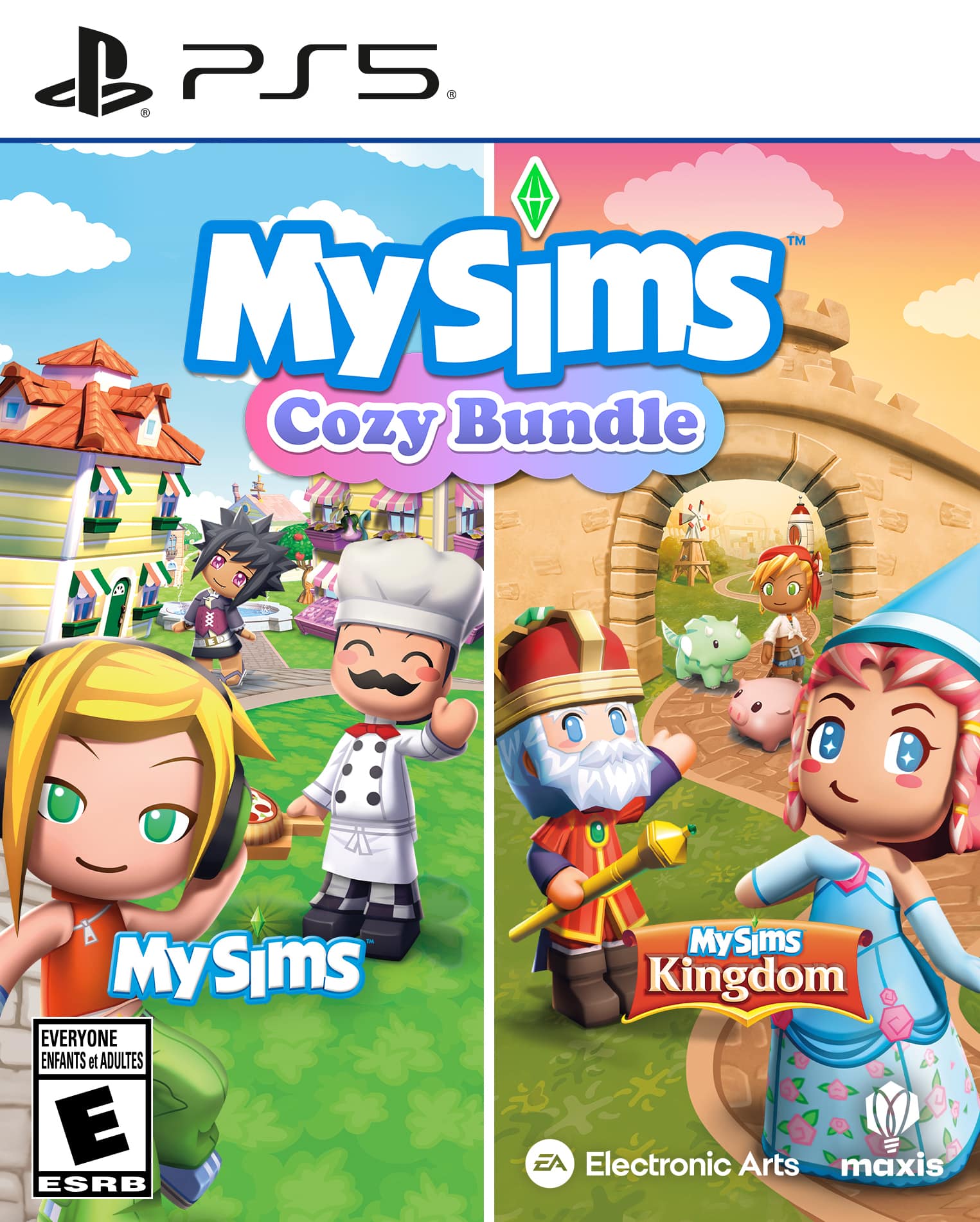 PS5™ MySims Cozy Bundle  
MySims  
MySims Kingdom  
EVERYONE ENFANTS et ADULTES  
E SRB  
Electronic Arts maxis