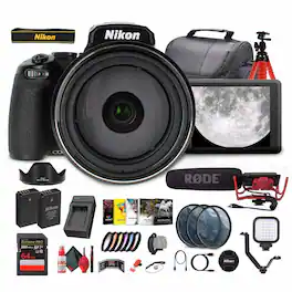 Nikon - COOLPIX P1100 125x Super Zoom Compact Digital Camera + Mic + Monitor - Bundle (International Version)