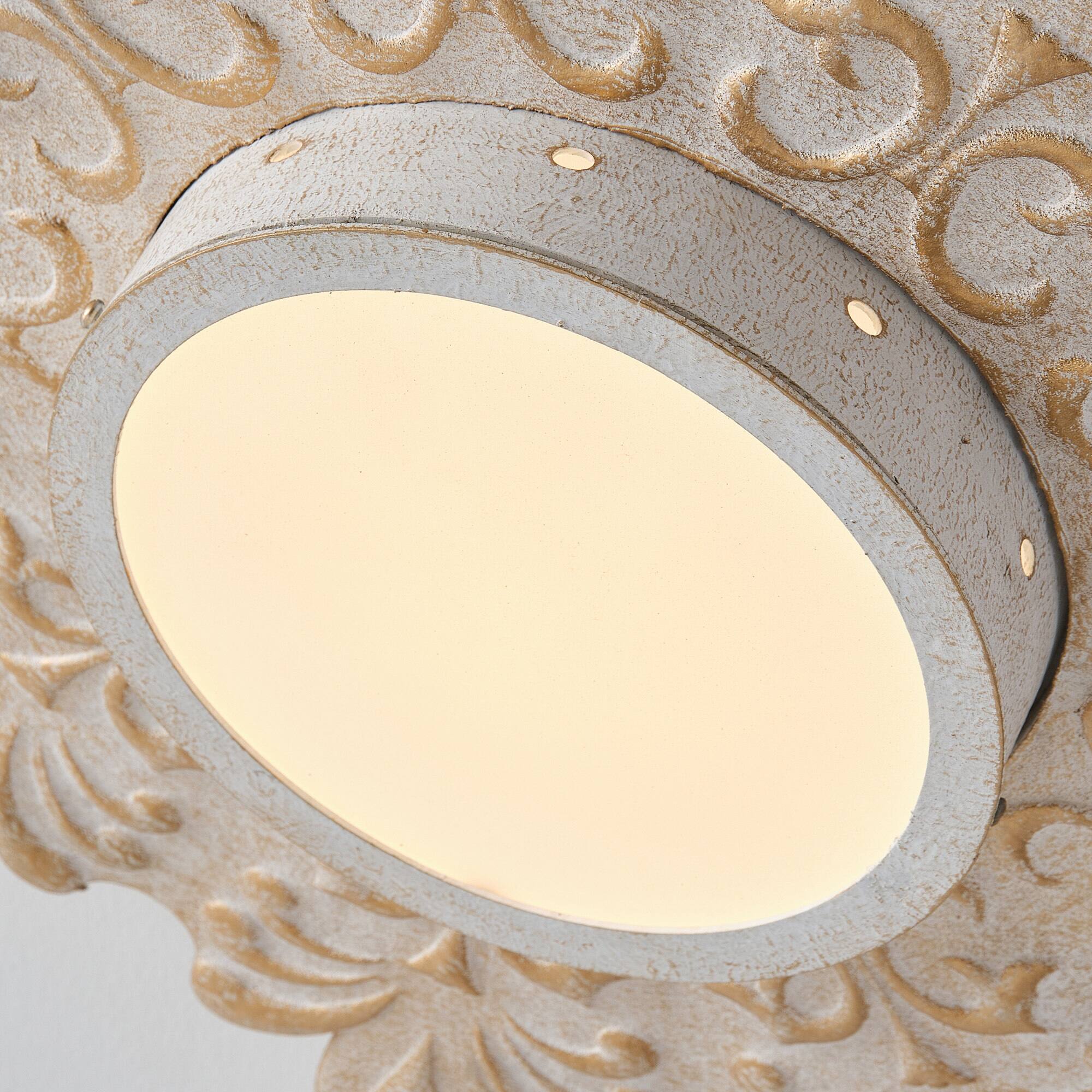 Alt View 1. Parrot Uncle - 21.6 in. Boho Distressed White Wood Dimmable Flush Mount Ceiling Light - Distressed White.