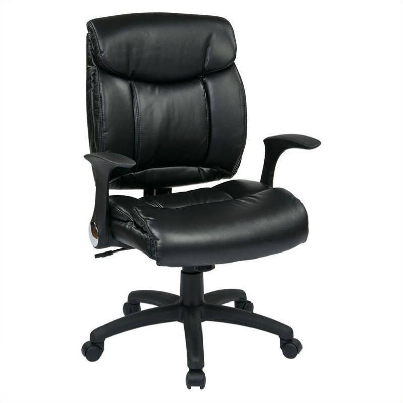 Office Star Products Faux Leather Manager's Chair Black FL89675-U6