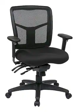 Office Star Products - Donora Plush Fabric Adjustable Office Chair With Chrome Base - Black