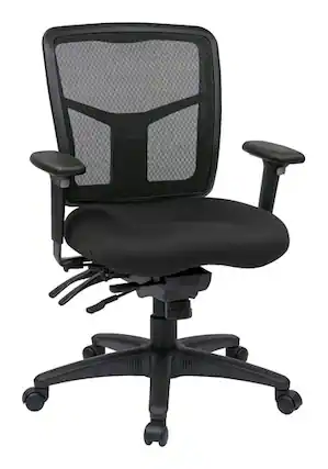 Front. Office Star Products - Donora Plush Fabric Adjustable Office Chair With Chrome Base - Black.