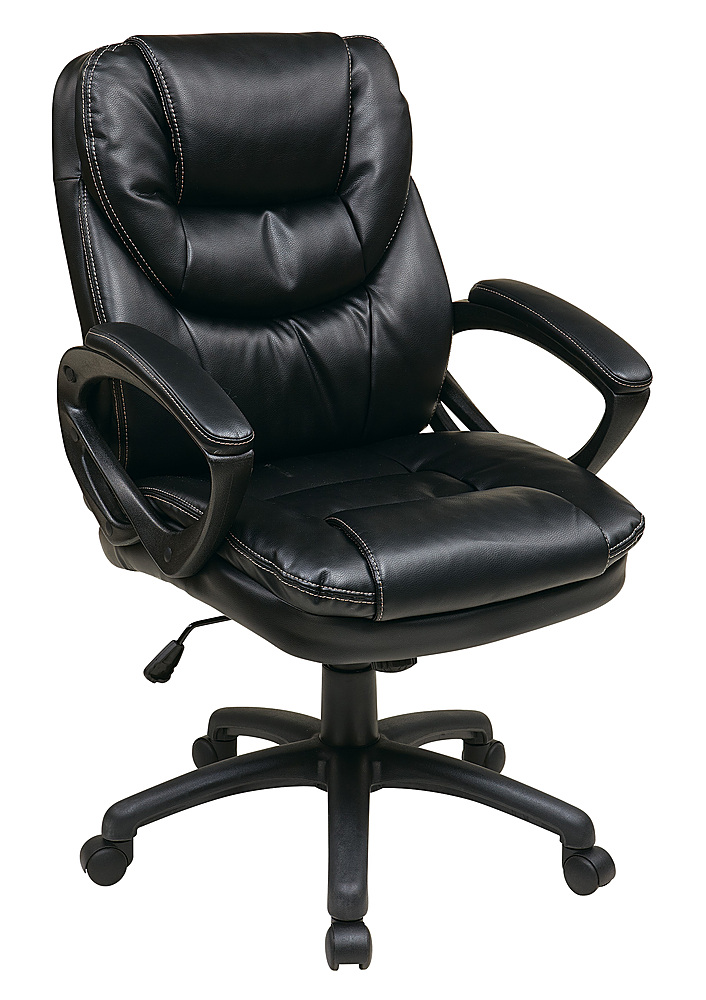 Angle View: Office Star Products - Faux Leather Manager's Chair - Chocolate