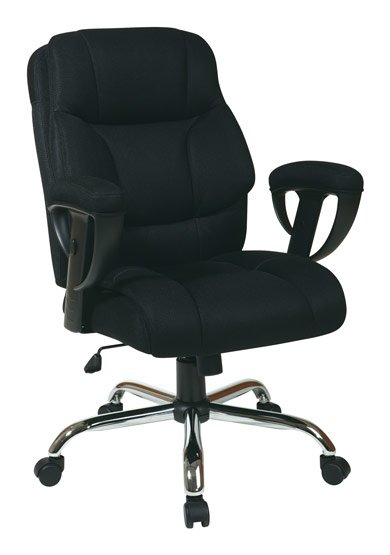 Office Star Furniture - Big Man's Mesh Executive Chair - Black - Front_Standard