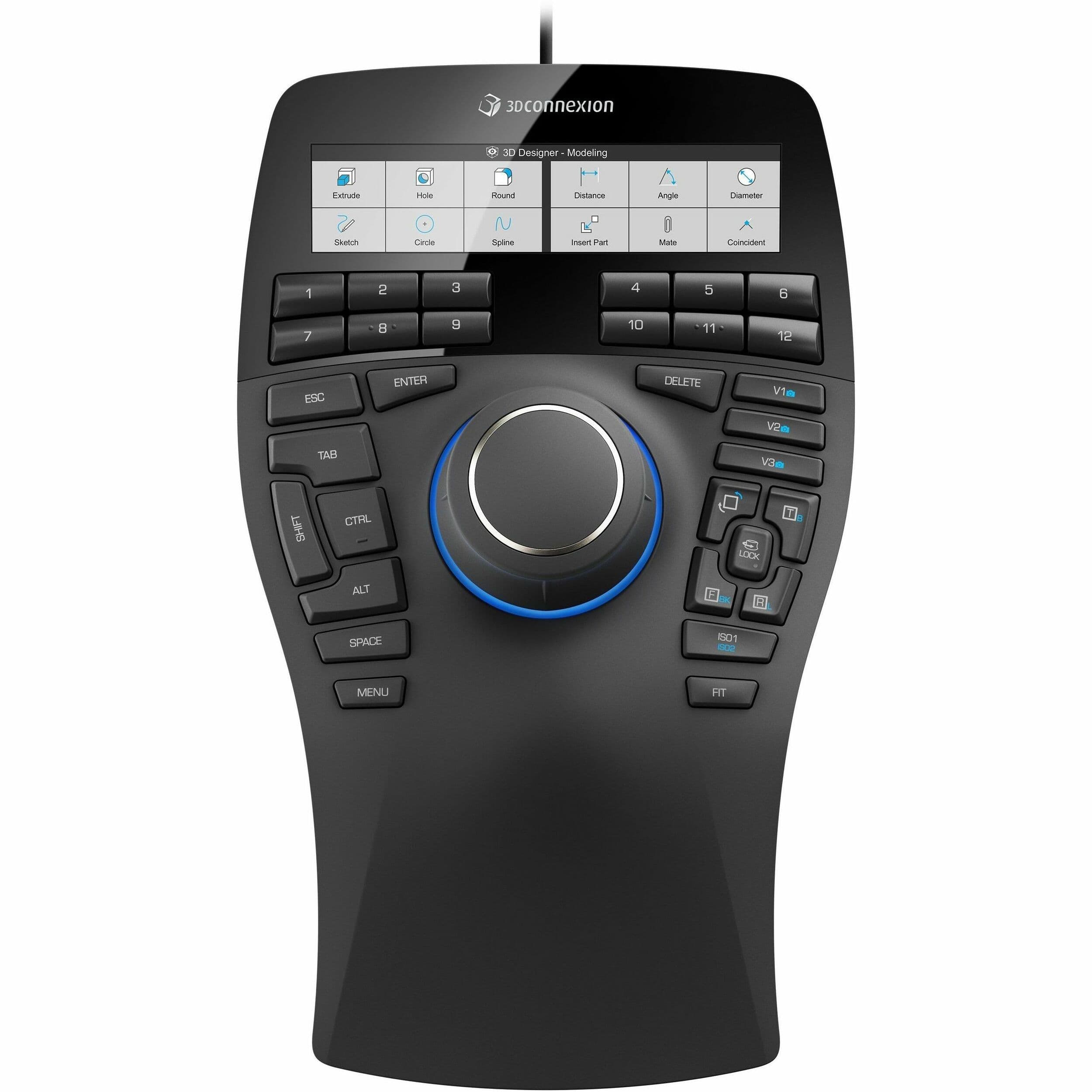 3Dconnexion - SpaceMouse Enterprise 3D Mouse - Wired - Black