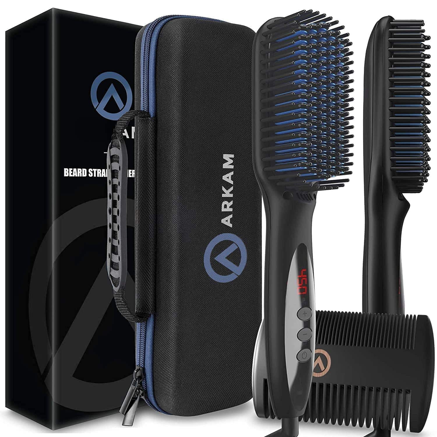 Reds Spade - Beard Straightener For Men Heated Brush Kit W anti scald Feature Dual Action Hair Comb And Hard - Premium