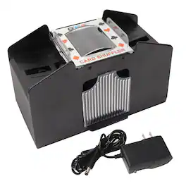 GSE Games & Sports Expert - 1-4 Deck Casino Automatic Card Shuffler. AC/DC-Power & Battery-Operated Shuffler Machine for Playing Cards