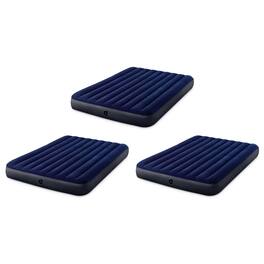 Intex - 10 Inch Dura-Beam Downy Air Mattress, Queen (Pump Not Included) (3 Pack) - Blue