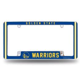 Rico Industries - Golden State Warriors Chrome Metal License Plate Frame with Full Frame Team Color Graphics - Multi