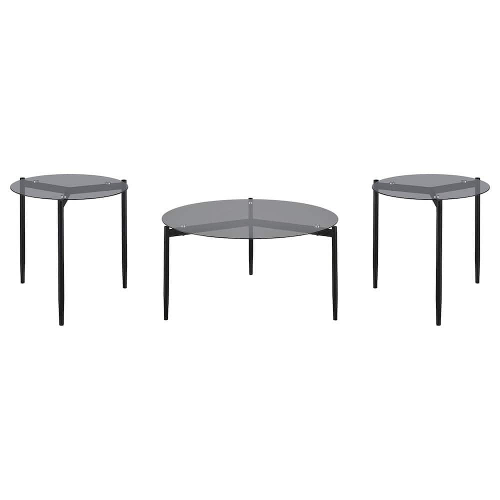 Coaster Co. of America - Rosalie 3-piece Round Coffee and End Table Set Grey - Gray