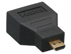 Front. Cable Leader - HDMI Male to Micro HDMI Female Adapter, Type A to Type D, Fully Molded - Black.