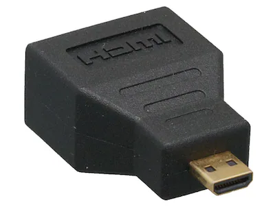 Front. Cable Leader - HDMI Male to Micro HDMI Female Adapter, Type A to Type D, Fully Molded - Black.