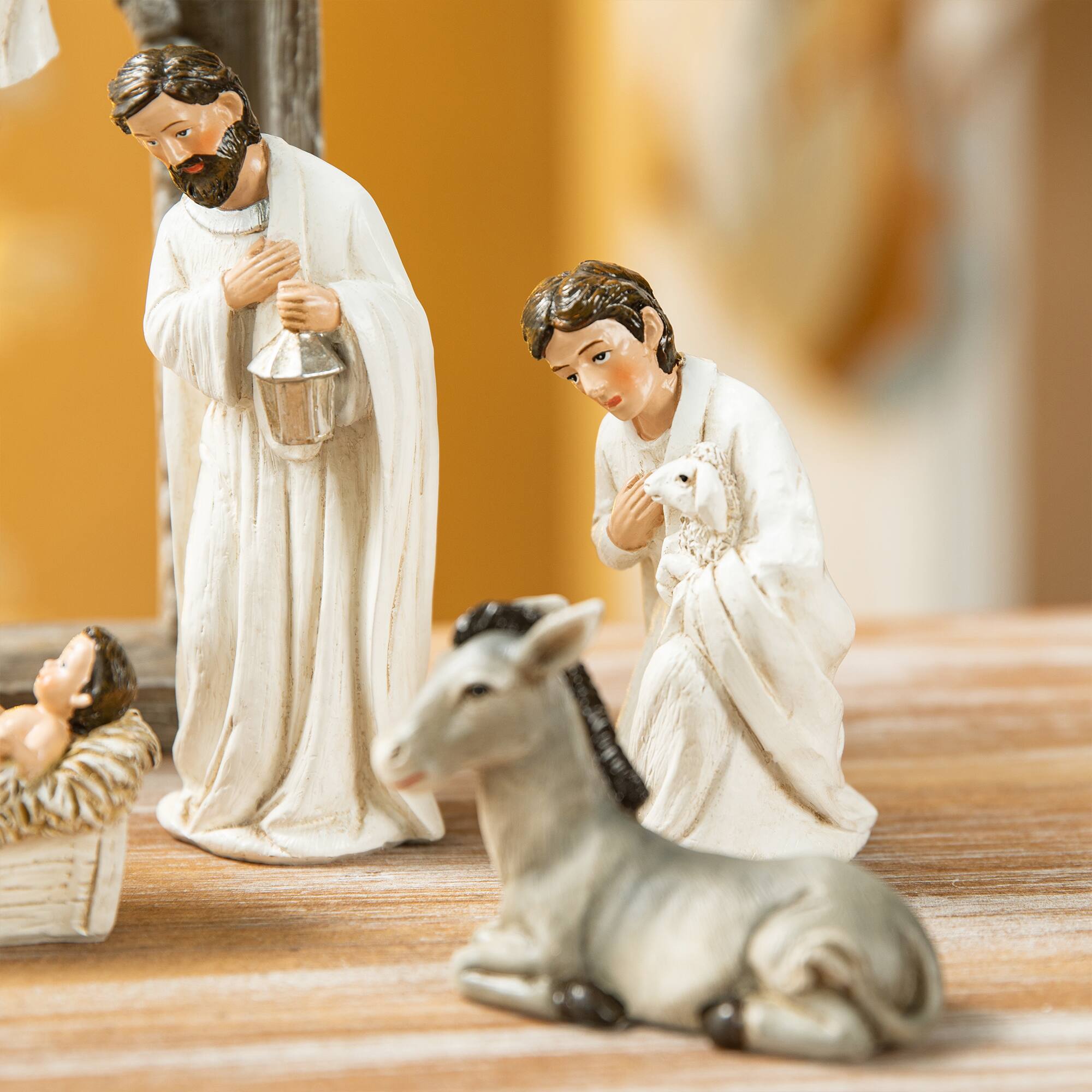 Alt View 5. Glitzhome - 11pcs Resin Nativity Figurine Set (KD) - Ivory.
