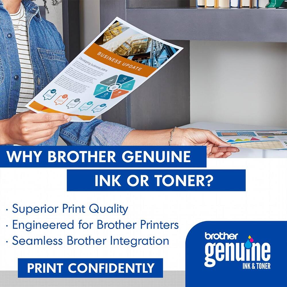 Developing BUSINESS UPDATE:  
WHY BROTHER GENUINE INK OR TONER?  
- Superior Print Quality  
- Engineered for Brother Printers  
- Seamless Brother Integration  
PRINT CONFIDENTLY