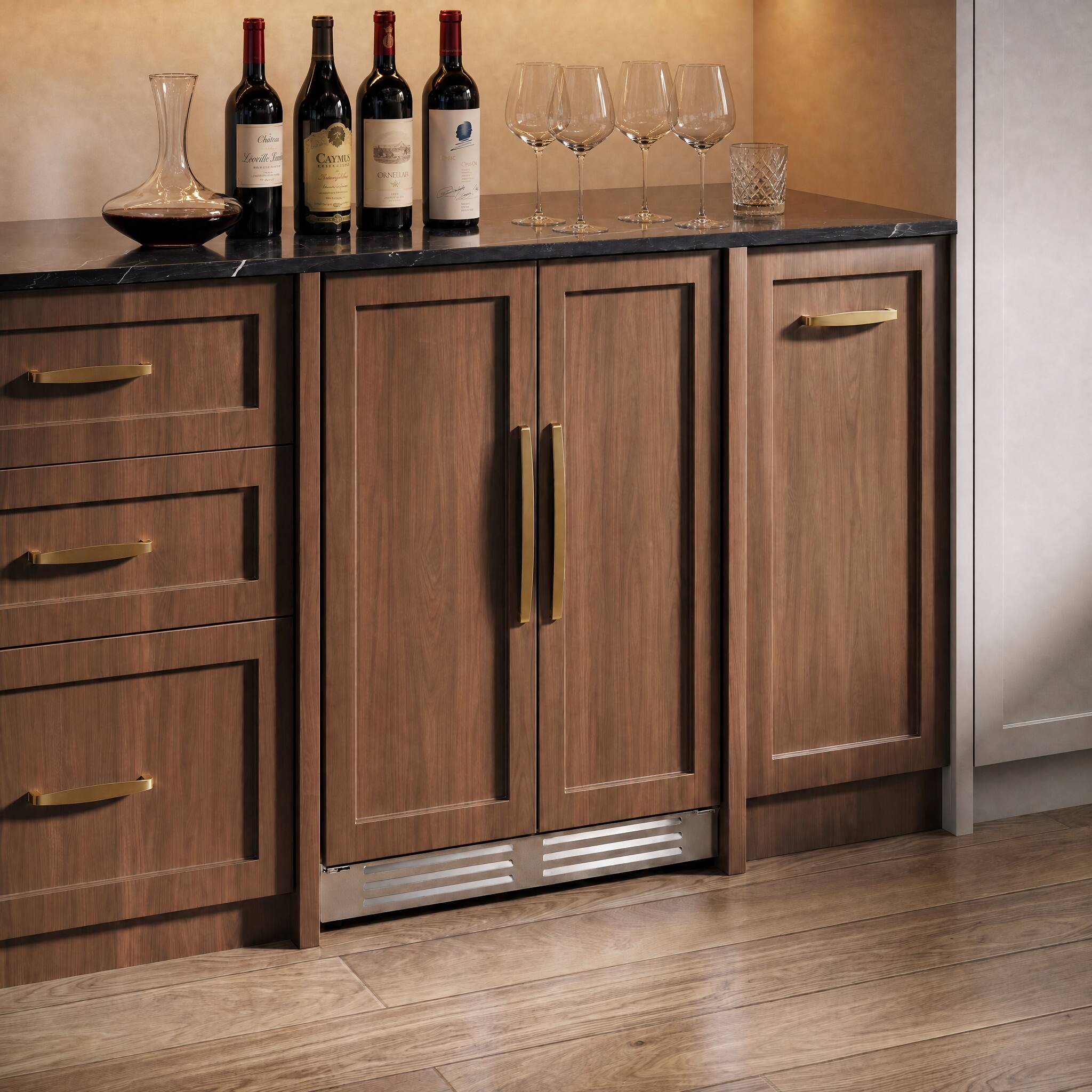 Back. Ca'Lefort - 24 Inch Panel Ready Wine and Beverage Refrigerator - 60 Can and 20 Bottle Wine Fridge Dual Zone (Panels Not Included) - Stainless Steel.