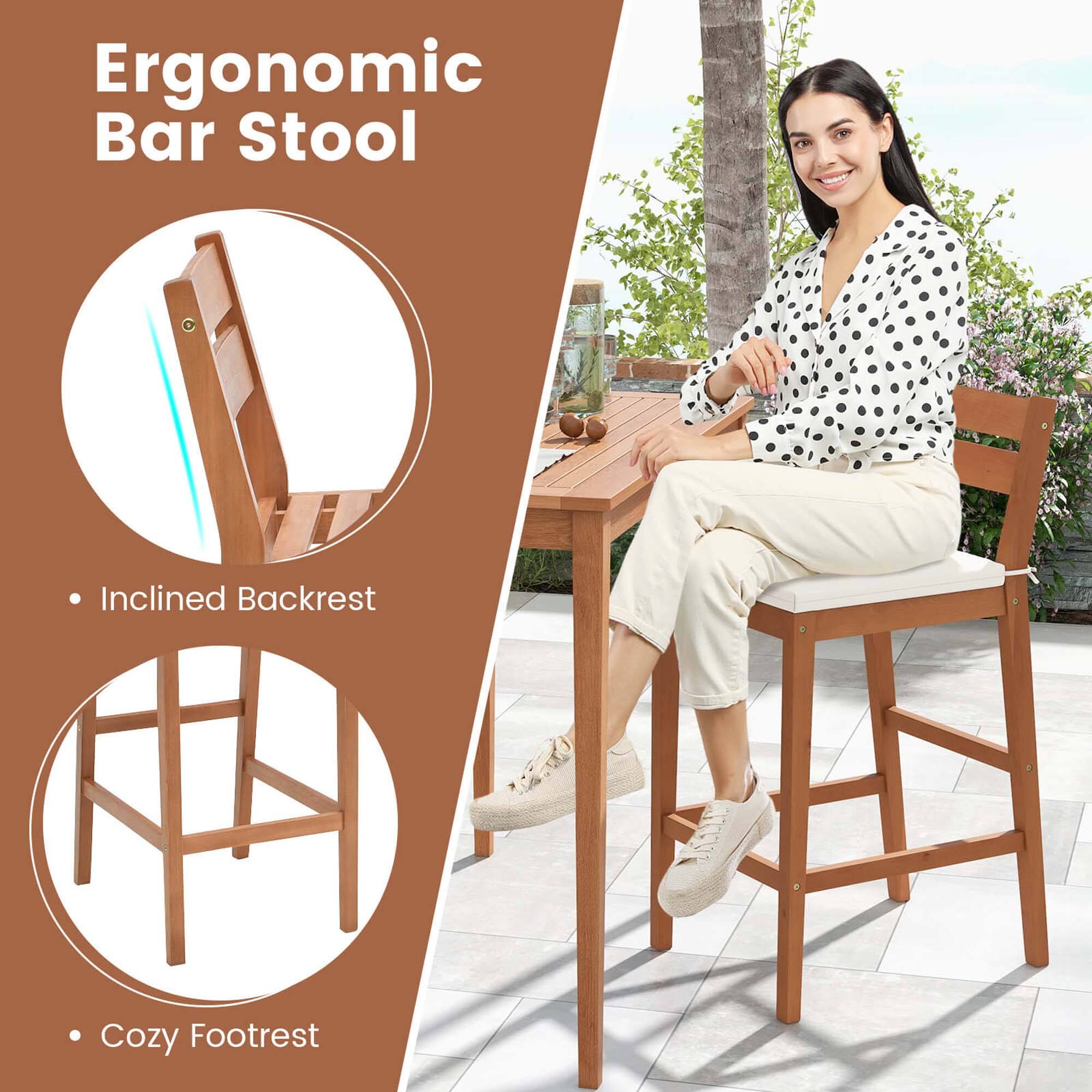Ergonomic Bar Stool

Inclined Backrest

Cozy Footrest