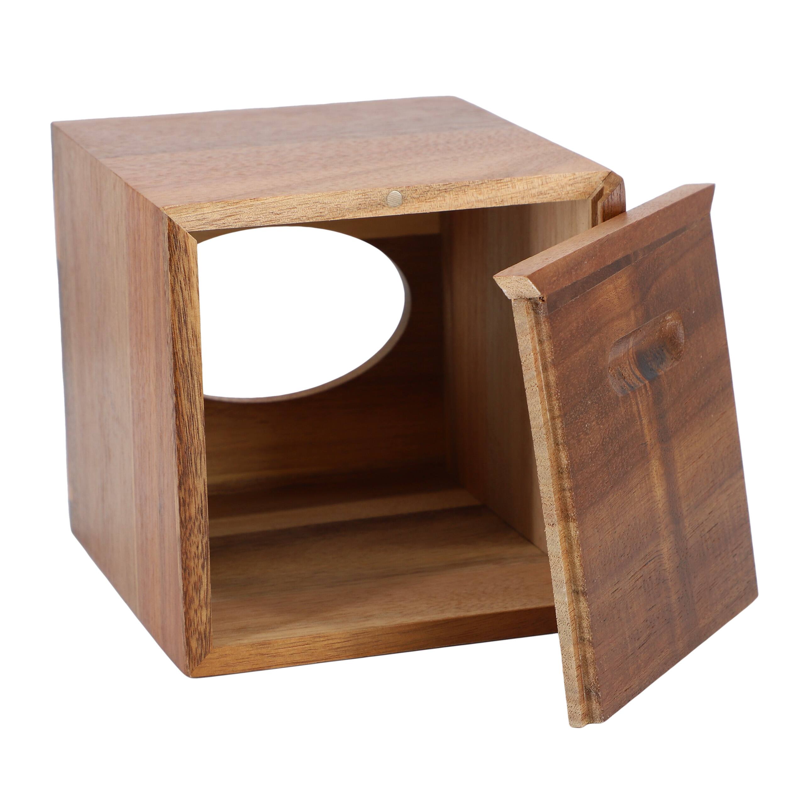 Alt View 3. MegaChef - MegaChef Acacia Wood Tissue Box Holder - Brown.