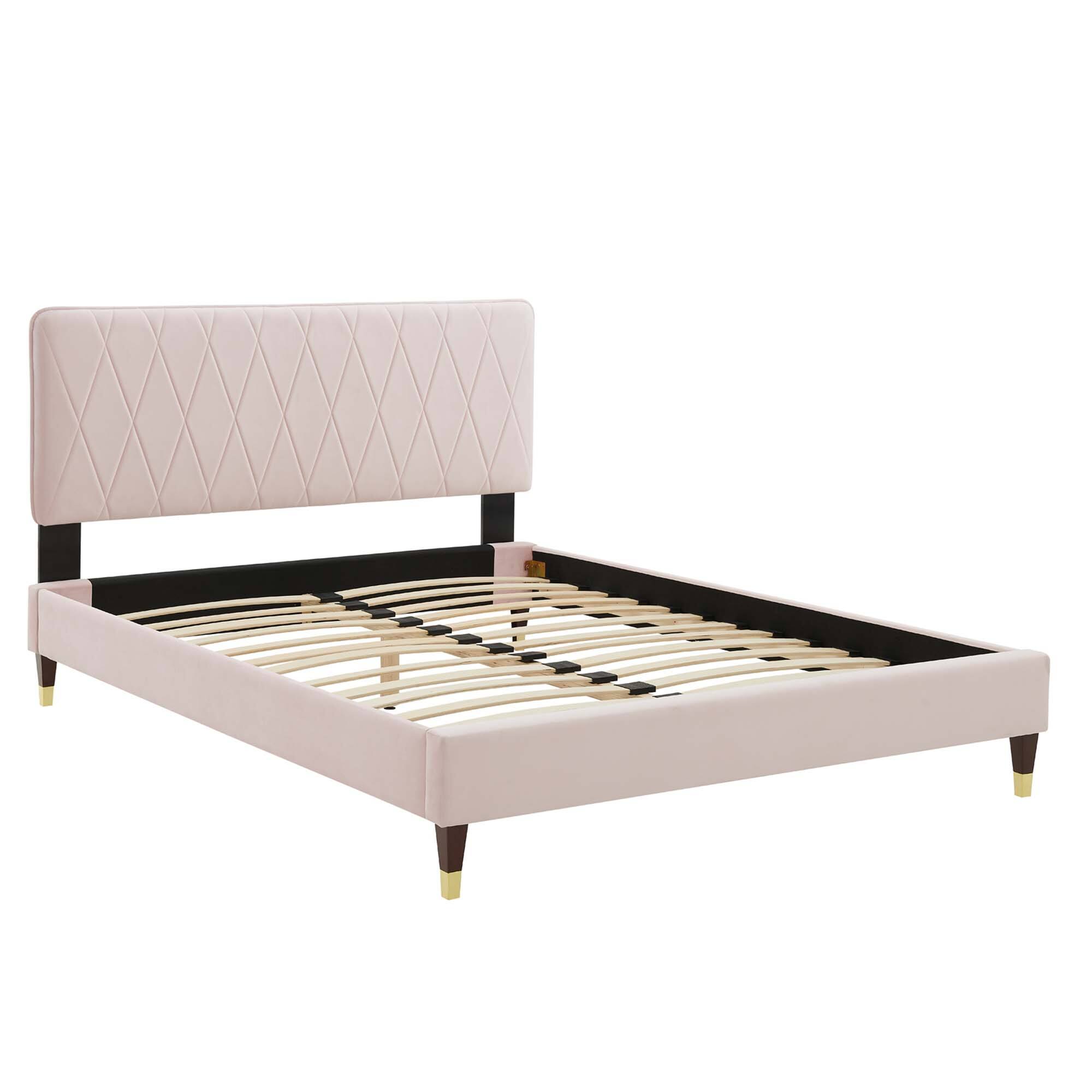 Alt View 1. Modway - Celine Channel Tufted Performance Velvet King Platform Bed - White.