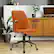 Alt View 18. Costway - Velvet Swivel Adjustable Office Chair with Wooden Armrests - Orange.