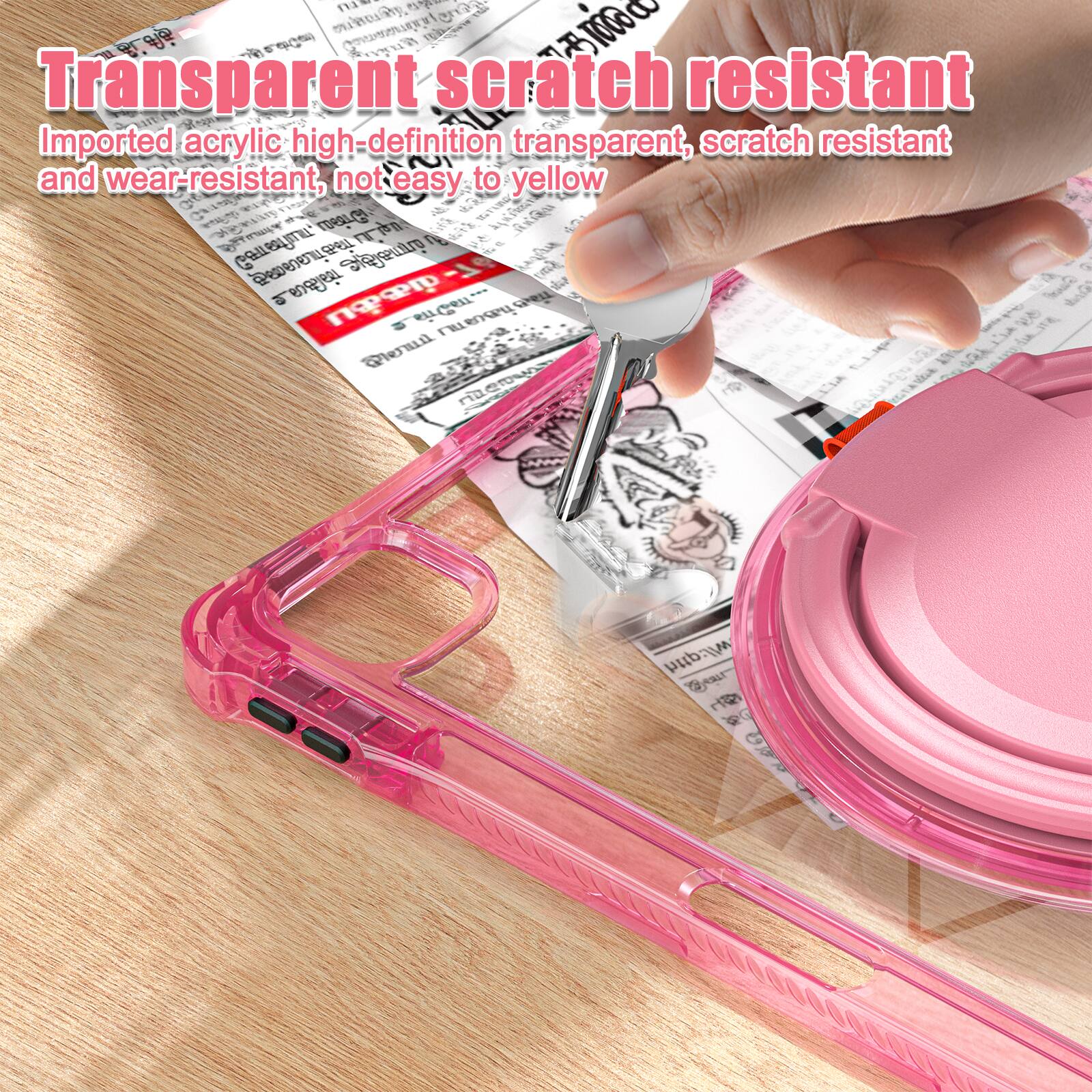 Transparent scratch resistant  
Imported acrylic high-definition transparent, scratch resistant and wear-resistant, not easy to yellow