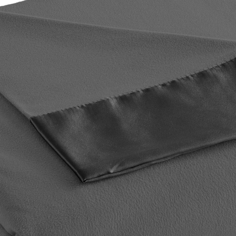 Front. Shavel Home Products - Shavel Home Products Micro Flannel All Seasons Lightweight Sheet Blanket - Charcoal.