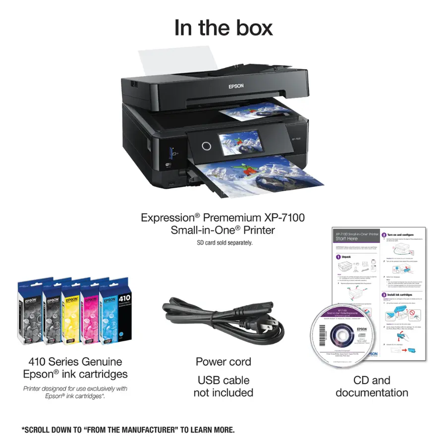 Epson Expression Premium XP 7100 Wireless All In One Inkjet Printer ...